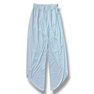 Women’s Loose Split Hem Yoga Pants High Waist Wide Leg Beach White XS